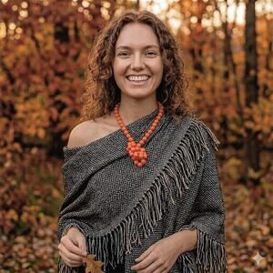 Vintage 1980s Orange Beaded Necklace Opera Length 36" Acrylic Fall Boho Knot